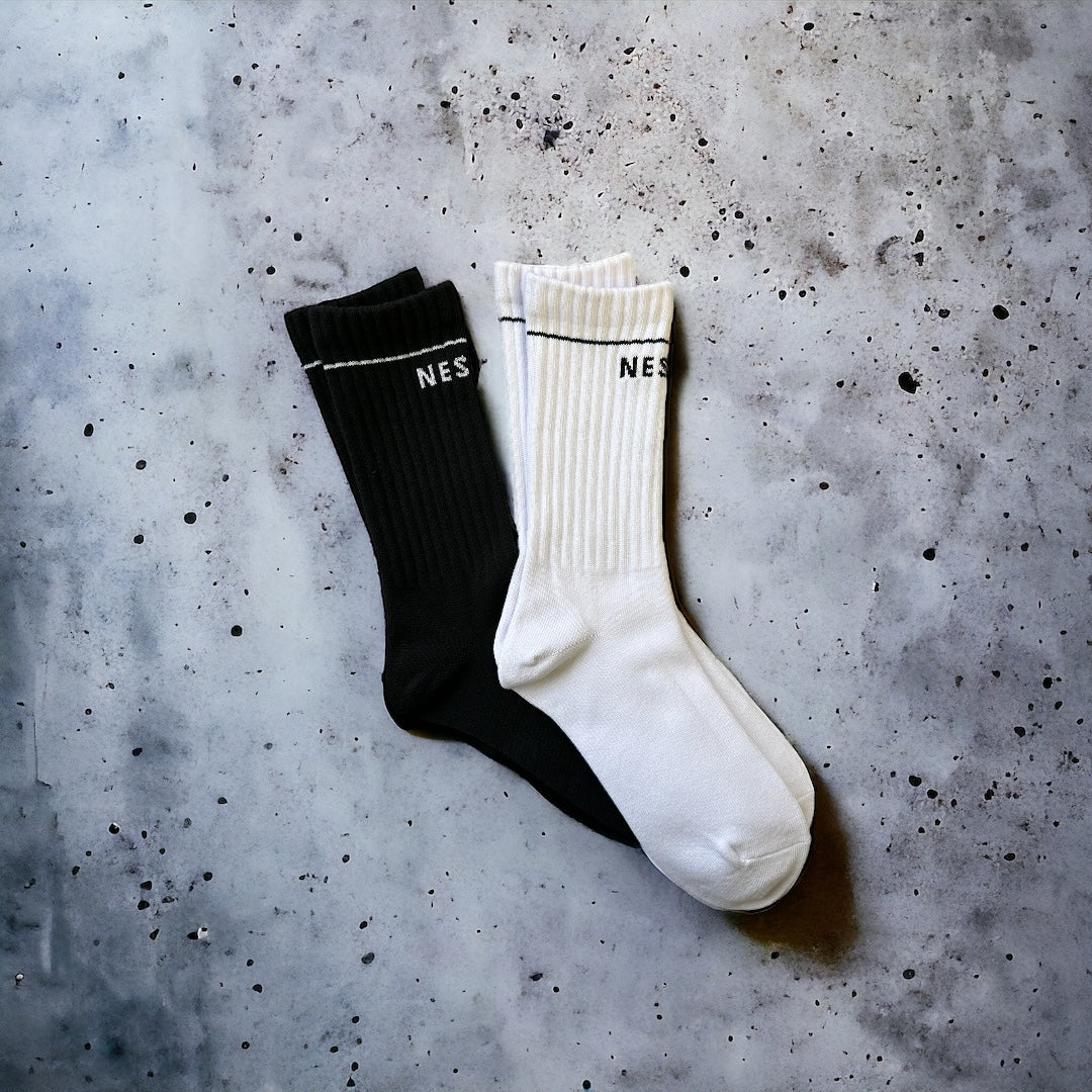 "NESTOM" LOGO SOX / BLACK